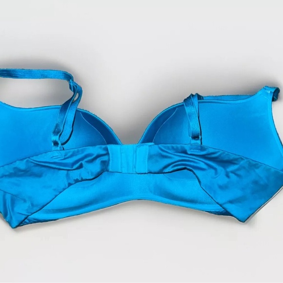 Victoria’s Secret Wireless Balconet Push Up Bra Blue Size 34D EUC - Picture 2 of 4